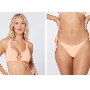 L*Space Terrycloth 2Pcs Bikini Swimsuit Set Dax Top and Lennox Bottom Classic S